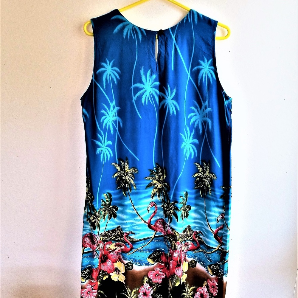 NWOT! LG BLING TIKI PALM SUMMER DRESS - Picture 2 of 5